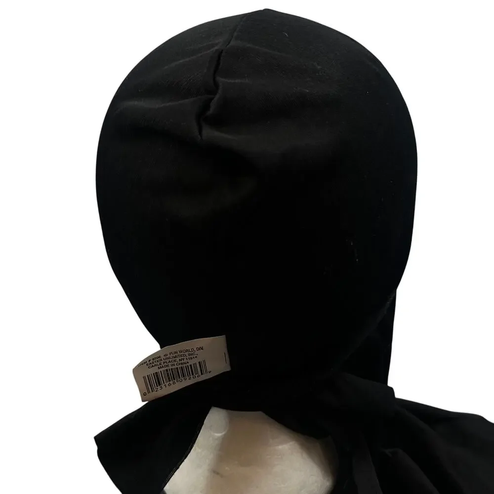 Glow in Dark Scream Ghostface Fun World Mask Black Hood Scary Halloween 9206